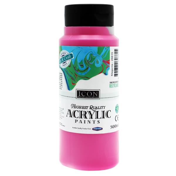 Icon Acrylic 500ml Pink - Stationery Superstore UK