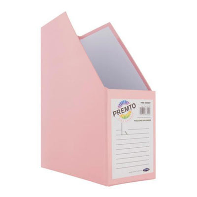 Premto Pastel Magazine Organiser - Made of Heavy Duty Cardboard - Pink Sherbet-Magazine Organiser-Premto|Stationery Superstore UK