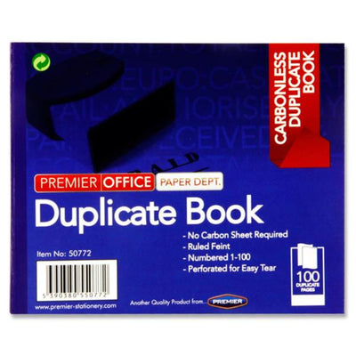 Premier Office 4x5 Carbonless Duplicate Book - 100 Sheets-Carbon Paper-Premier Office|Stationery Superstore UK