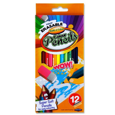 World of Colour Box of 12 Fully Erasable Colouring Pencils-Colouring Pencils-World of Colour|Stationery Superstore UK