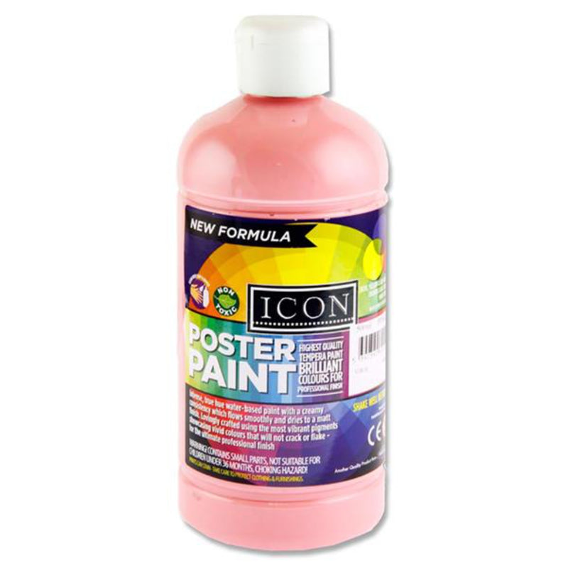 Icon Poster Paint - 500ml - Pink-Craft Paints-Icon|Stationery Superstore UK