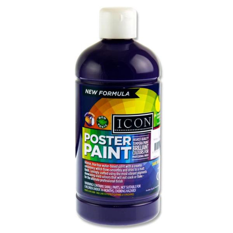 Icon Poster Paint - 500ml - Violet-Craft Paints-Icon|Stationery Superstore UK