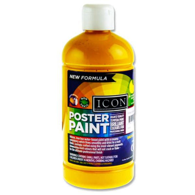 Icon Poster Paint - 500ml - Warm Yellow-Craft Paints-Icon|Stationery Superstore UK