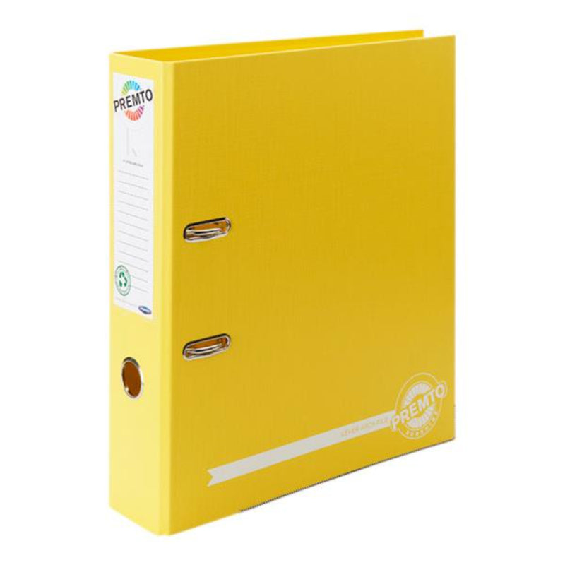Premto A4 Lever Arch File - Sunshine Yellow-Lever Arch Files-Premto|Stationery Superstore UK