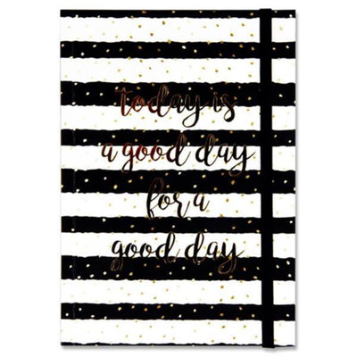 I Love Stationery A5 Journal - 200 Pages - Black Stripes and Dots-Journals-I Love Stationery|Stationery Superstore UK