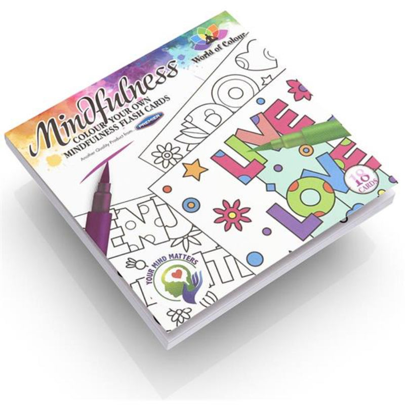 World of Colour Colour Your Own Mindfulness Flash Cards - 100x100mm - 18 Cards-Adult Colouring Books-World of Colour|Stationery Superstore UK