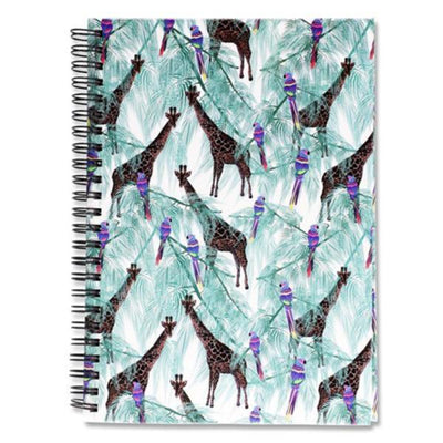I Love Stationery A5 Spiral Notebook - 160 Pages - Giraffe & Parrot-A5 Notebooks-I Love Stationery|Stationery Superstore UK