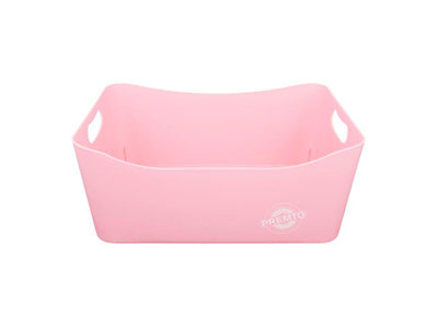 Premto Pastel Large Storage Basket - 340x225x140mm - Pink Sherbet-Storage Boxes & Baskets-Premto|Stationery Superstore UK