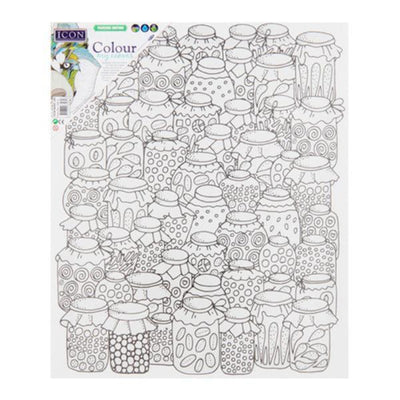 Icon Colour My Canvas - 300mm x 250mm - How Many Jars-Colour-in Canvas-Icon|Stationery Superstore UK