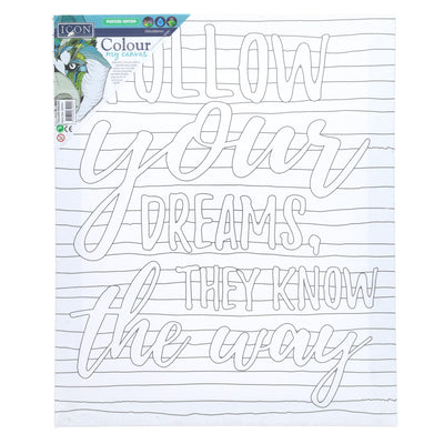 Icon Colour My Canvas - 250x300mm - Follow Dreams-Colour-in Canvas-Icon|Stationery Superstore UK