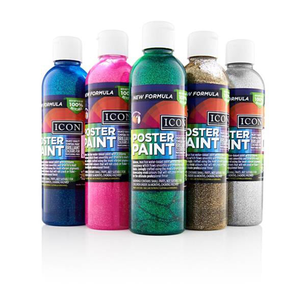 Group photo of ICON Glitter poster paint - stationery superstore uk