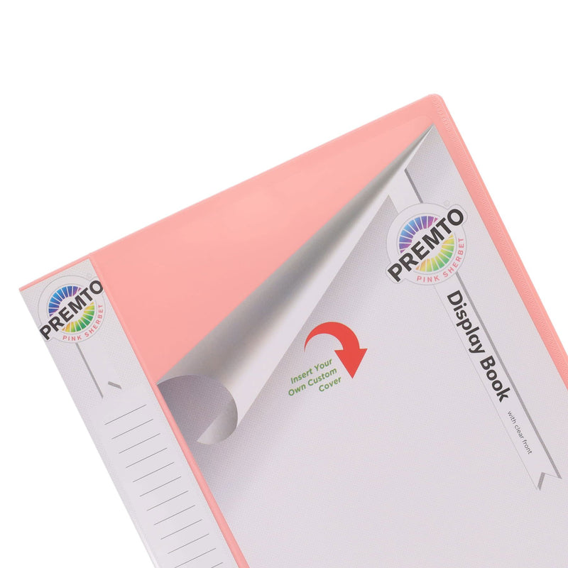 Premto Pastel A4 40 Pocket Display Book - Pink Sherbet-Display Books-Premto|Stationery Superstore UK