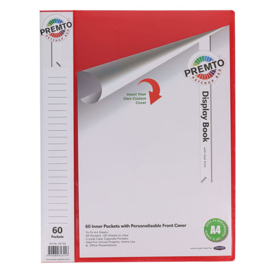 Premto A4 60 Pockets Display Book - Ketchup Red-Display Books-Premto|Stationery Superstore UK
