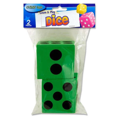Clever Kidz Learn & Play Giant Dice - Green - Pack of 2-Educational Games-Clever Kidz|Stationery Superstore UK