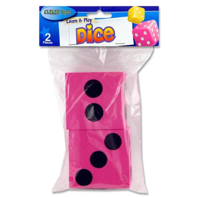 Clever Kidz Learn & Play Giant Dice - Pink - Pack of 2-Educational Games-Clever Kidz|Stationery Superstore UK