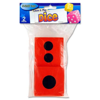 Clever Kidz Learn & Play Giant Dice - Red - Pack of 2-Educational Games-Clever Kidz|Stationery Superstore UK