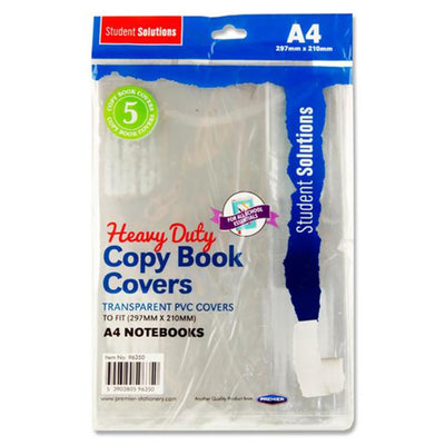 Student Solutions A4 Heavy Duty Copy Book Covers - Pack of 5-Book Covering-Student Solutions|Stationery Superstore UK
