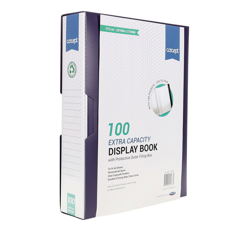 Concept A4 Display Book - Purple - 100 Pockets-Display Books-Concept|Stationery Superstore UK