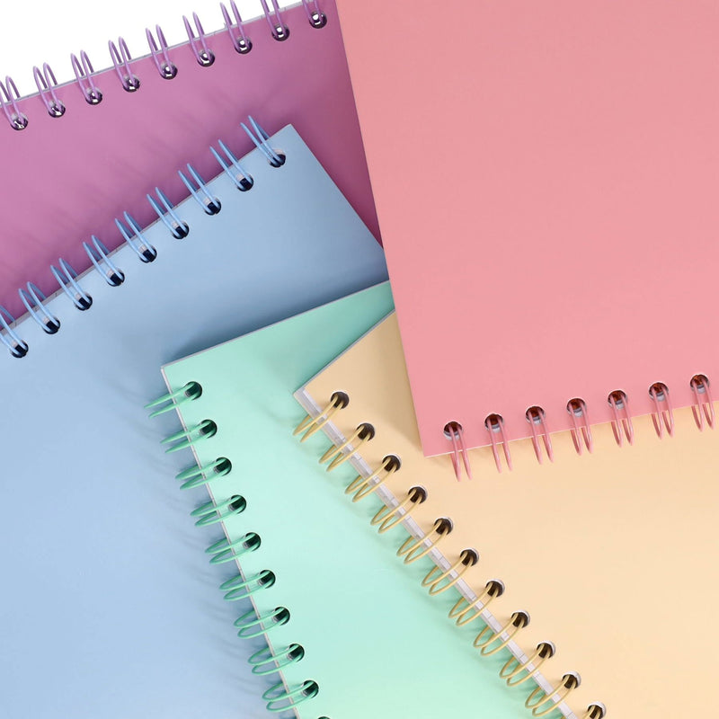 Premto Pastel A5 Wiro Notebook - 200 Pages - Pink Sherbet-A5 Notebooks-Premto|Stationery Superstore UK