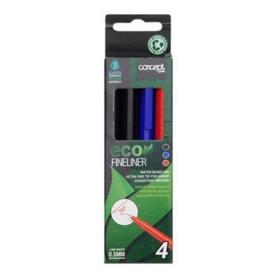 Concept Green Eco 0.5mm Fineliner Pens - Box of 4-Fineliner Pens-Concept Green|Stationery Superstore UK