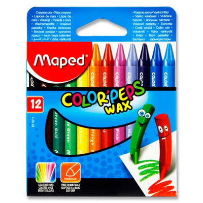 Maped Color'Peps Triangular Wax Crayons - Box of 12-Crayons-Maped|Stationery Superstore UK