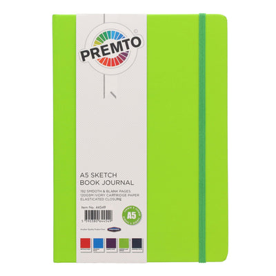 Premto A5 Journal & Sketch Book - 192 Pages - Caterpillar Green-Sketchbooks-Premto|Stationery Superstore UK