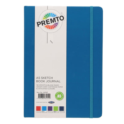 Premto A5 Journal & Sketch Book - 192 Pages - Printer Blue-Sketchbooks-Premto|Stationery Superstore UK