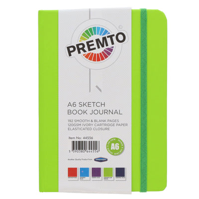 Premto A6 Journal & Sketch Book - 192 Pages - Caterpillar Green-Sketchbooks-Premto|Stationery Superstore UK