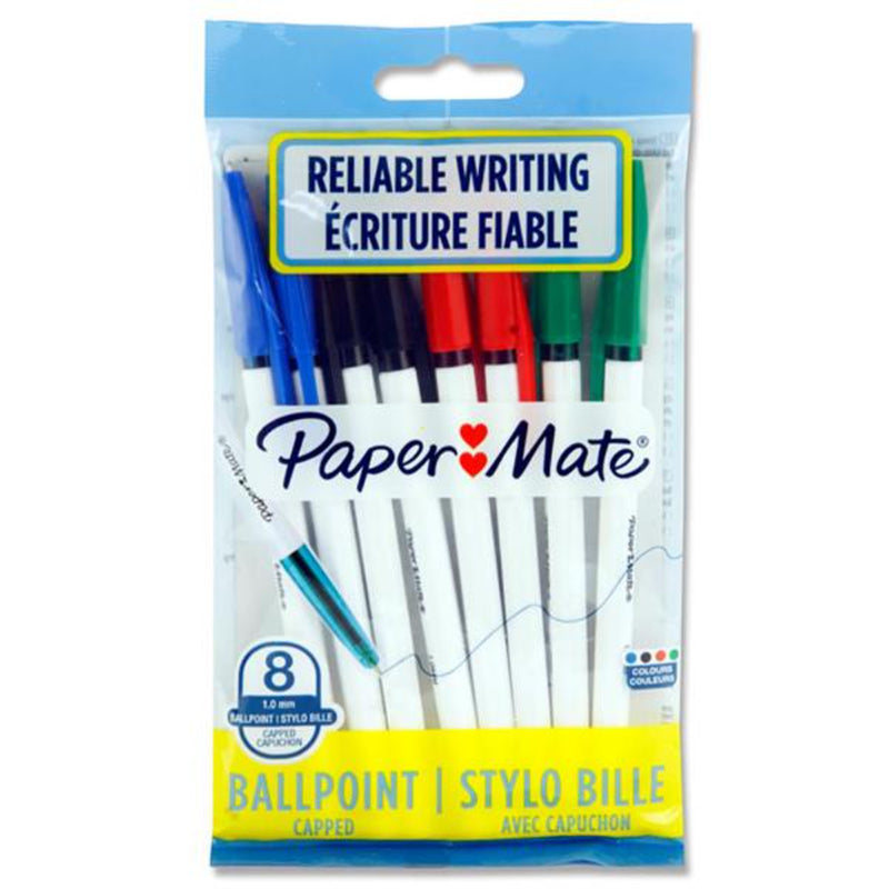 Papermate Ballpoint Pens - Pack of 8-Ballpoint Pens-Papermate|Stationery Superstore UK