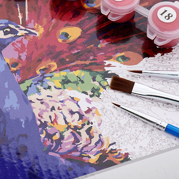 Icon paint by numbers peacock - stationery superstore UK