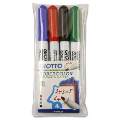 Giotto Robercolor Whiteboard Markers with Medium Tip - Pack of 4-Whiteboard Markers-Giotto|Stationery Superstore UK