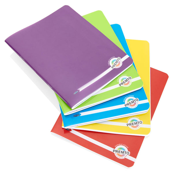 Premto 9x7 Durable Cover Exercise Book - 128 Pages group picture - stationery superstore uk