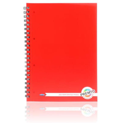 remto A4 Wiro Notebook - 200 Pages - Ketchup Red-A4 Notebooks-Premto|Stationery Superstore UK