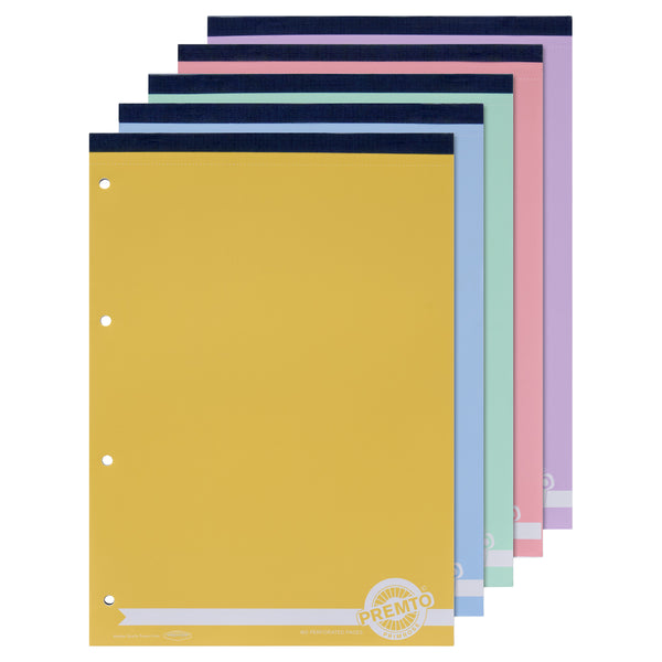 Premto A4 160Pg Refill Pad Top Bound Pastel - Pack of 5  - stationery superstore uk