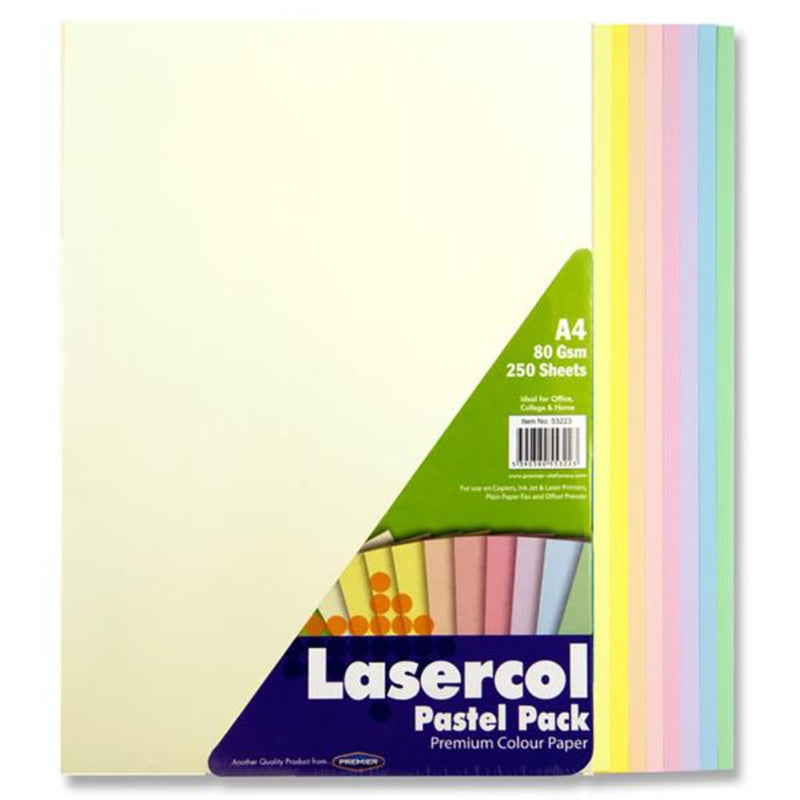 Lasercol A4 Colour Paper - 80gsm - Pastel - 250 Sheets-Colour Paper ,Craft Paper & Card-Premier|Stationery Superstore UK
