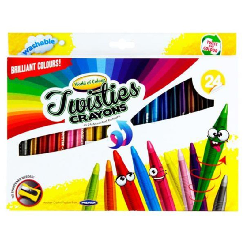 World of Colour Twisties Crayons - Pack of 24-Crayons-World of Colour|Stationery Superstore UK