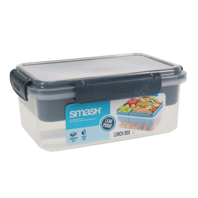 Smash Leakproof Clip & Seal Lunch Box - 2L - Black-Lunch Boxes-Smash|Stationery Superstore UK
