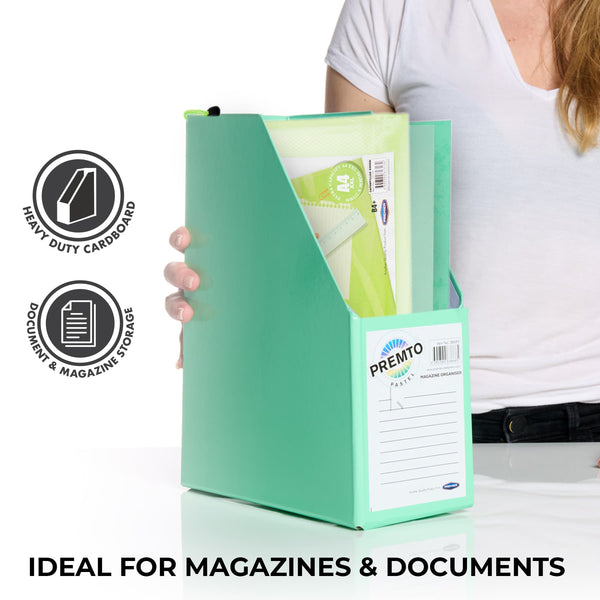 Premto Magazine Organiser - Made of Heavy Duty Cardboard finished product - stationery superstore uk