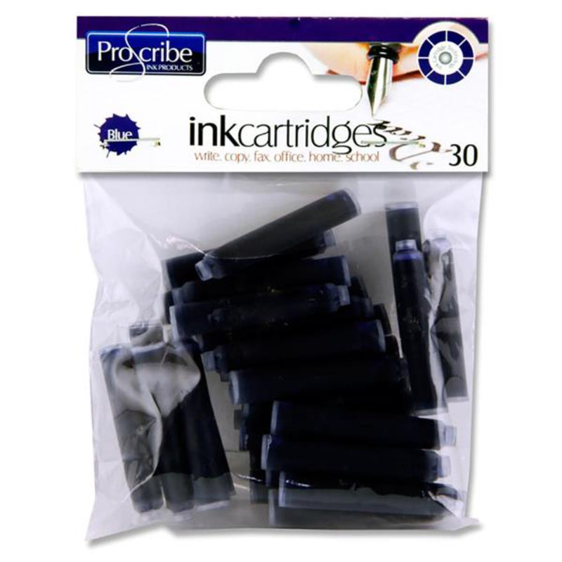 Pro:Scribe Colour Cartridge - Blue Ink - Pack of 30-Fountain Pens-Pro:Scribe|Stationery Superstore UK
