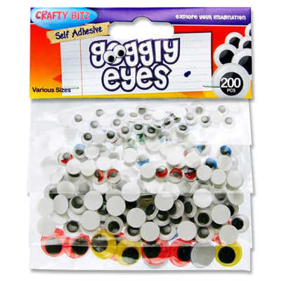 Crafty Bitz Googly Eyes - Pack of 200-Goggly Eyes-Crafty Bitz|Stationery Superstore UK