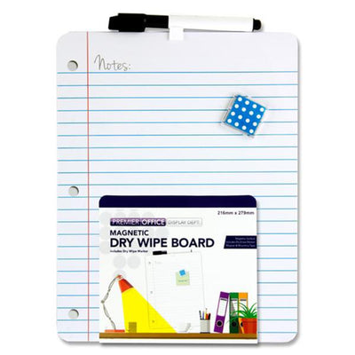 Premier Office 216x279mm Magnetic Dry Wipe Board - Notes-Whiteboards-Premier Office|Stationery Superstore UK