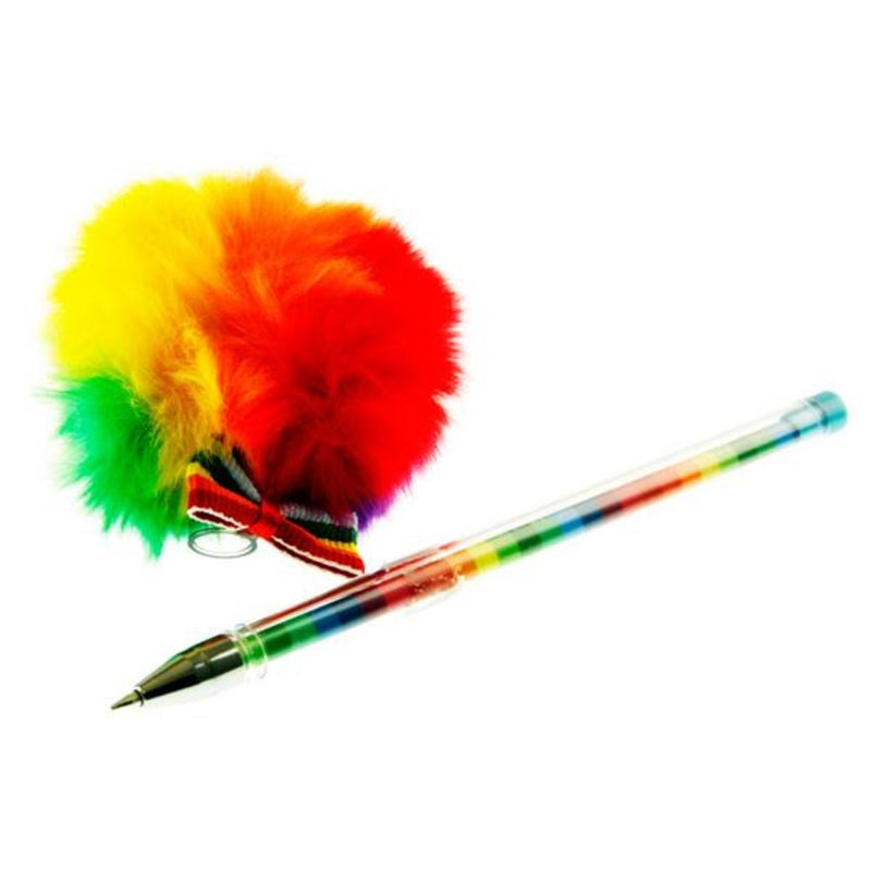 Emotionery Rainbow Plush Ballpoint Pen-Ballpoint Pens-Emotionery|Stationery Superstore UK
