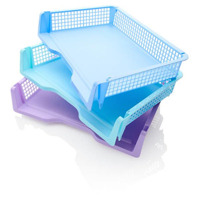 Premto Multipack | Pastel Landscape Paper Tray - Pack of 3-File Boxes-Premto|Stationery Superstore UK