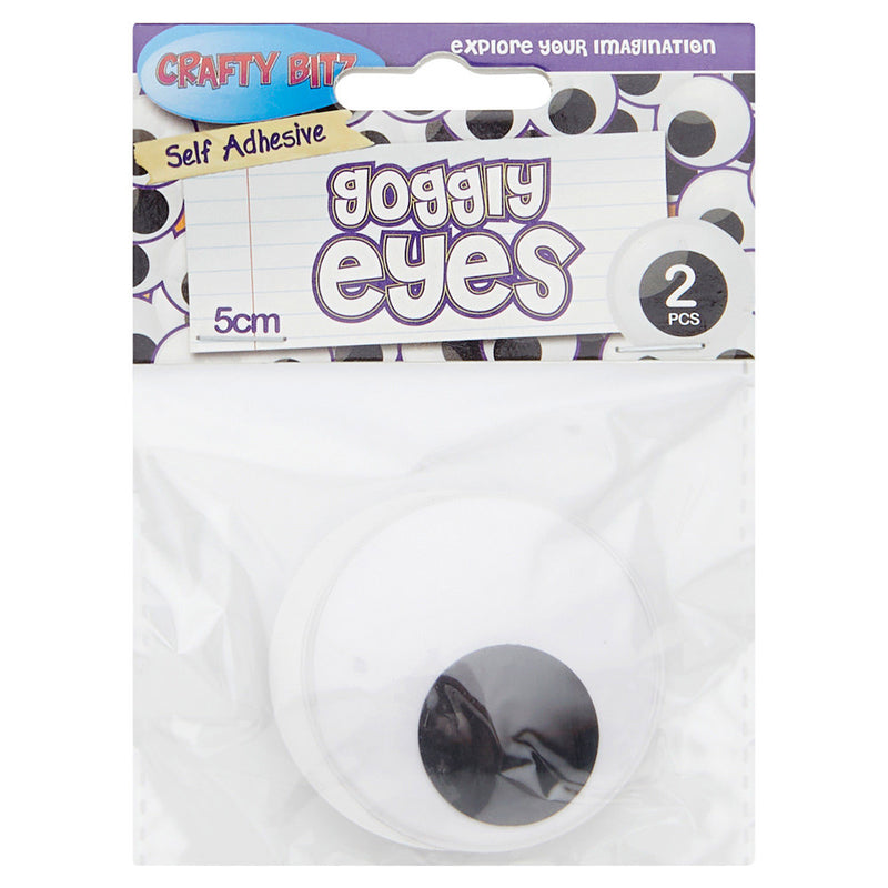 Crafty Bitz Goggly Eyes - 5cm - Pack of 2-Goggly Eyes-Crafty Bitz|Stationery Superstore UK
