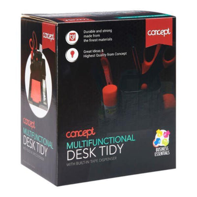 Concept Multifunctional Desk Tidy With Built-in Tape Dispenser-Desk Tidy-Concept|Stationery Superstore UK