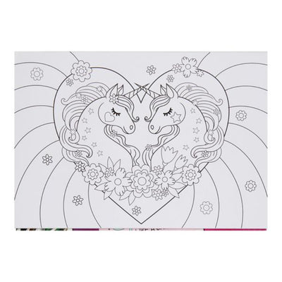 World of Colour A3 Colouring Book - 25 Sheets - Magicland with Unicorns-Kids Colouring Books-World of Colour|Stationery Superstore UK