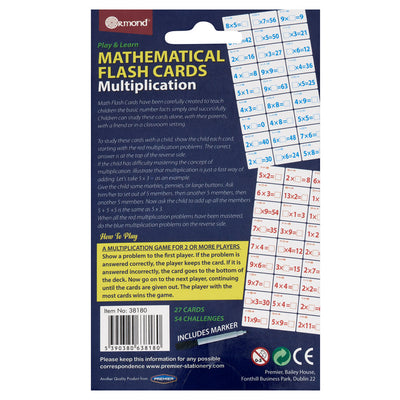 Ormond Mathematical Flash Cards - Multiplication - Pack of 27-Educational Games-Ormond|Stationery Superstore UK