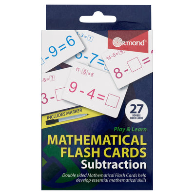Ormond Mathematical Flash Cards - Substraction - Pack of 27-Educational Games-Ormond|Stationery Superstore UK