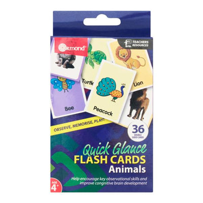 Ormond Quick Glance Flash Cards - Animal - 36 Cards-Educational Games-Ormond|Stationery Superstore UK