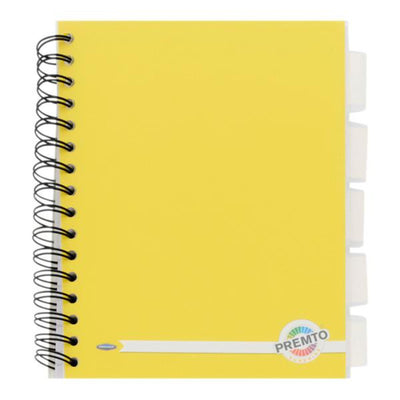 Premto A5 5 Subject Project Book - 250 Pages - Sunshine Yellow-Subject & Project Books-Premto|Stationery Superstore UK